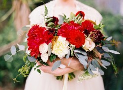 Stunning Red Bridal Bouquet // Photography ~ Marissa Lambert Photography