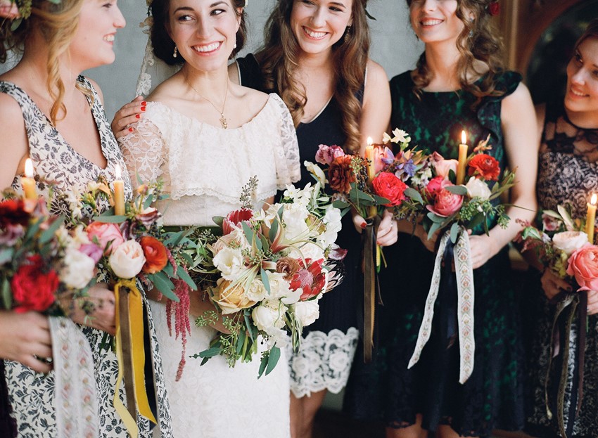 Candle Bridesmaids Bouquets // Photography ~ Whitney Neal
