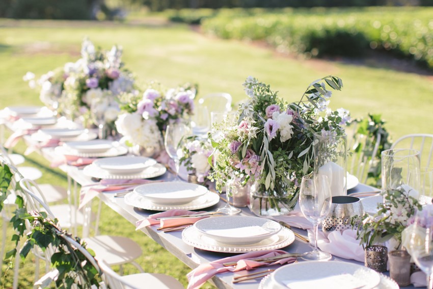 Romantic Outdoor Wedding Tablescape // Photography ~ White Images