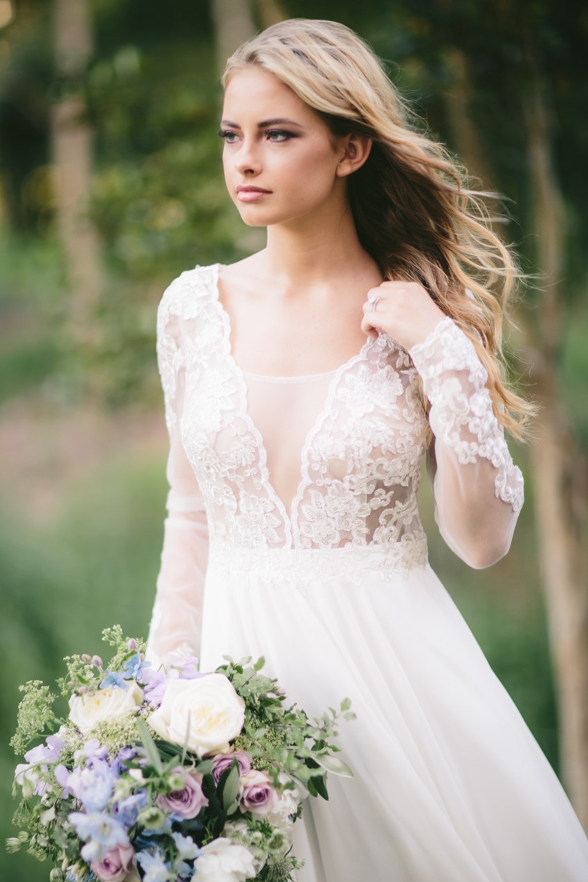 Bride in a Long Sleeve Wedding Dress // Photography ~ White Images