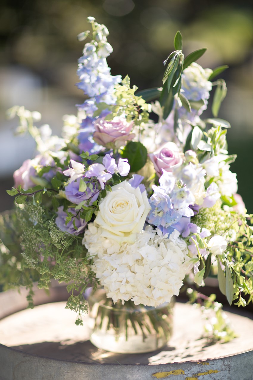 Lilac & Lavender Floral Wedding Centrepiece // Photography ~ White Images