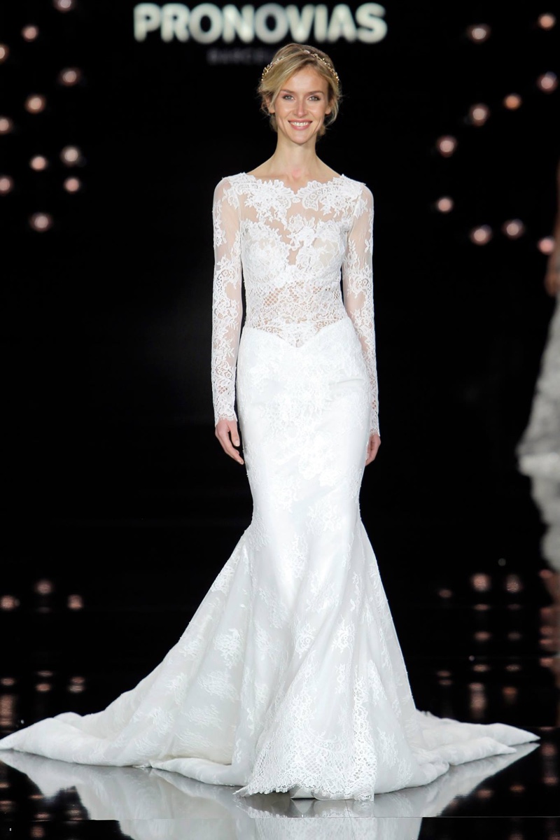 Elegant Long Sleeve Lace Wedding Dress from Atelier Pronovias for 2017