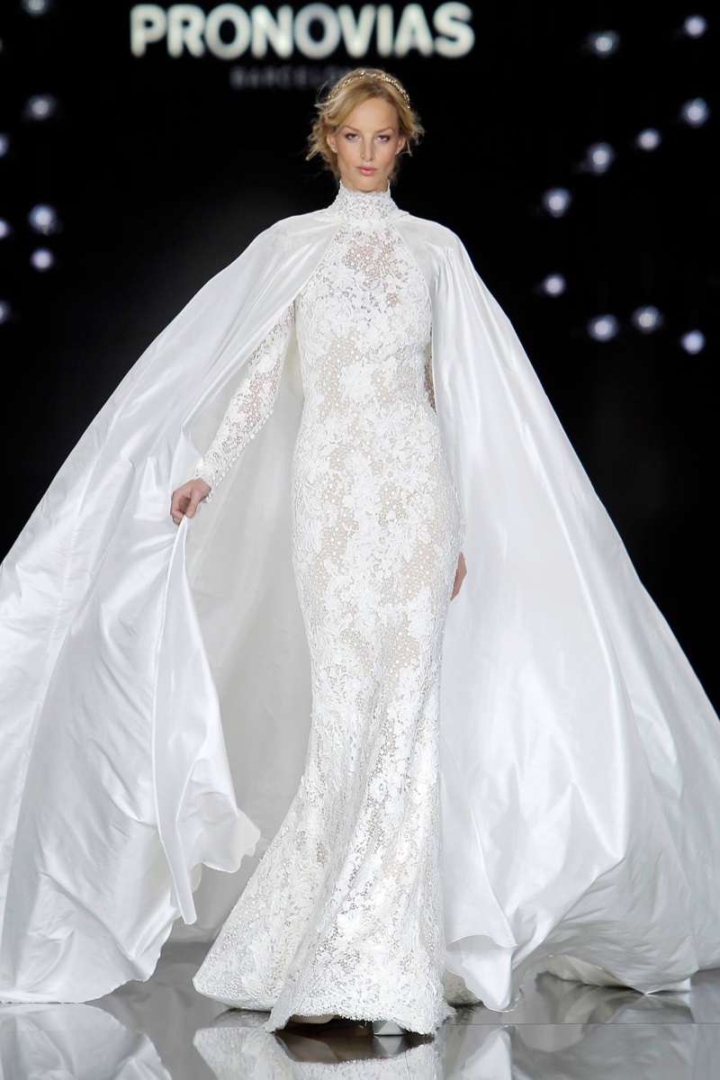 Stunning Caped Lace Wedding Dress from Pronovias
