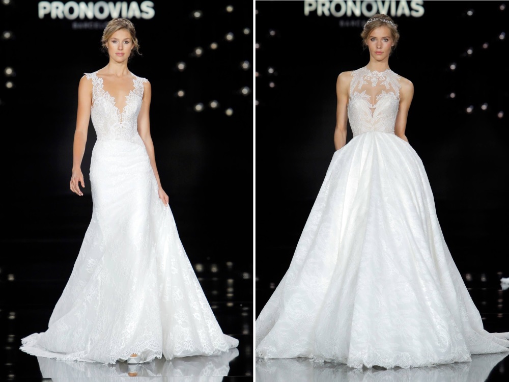Wedding dresses with plunging necklines from Pronovias