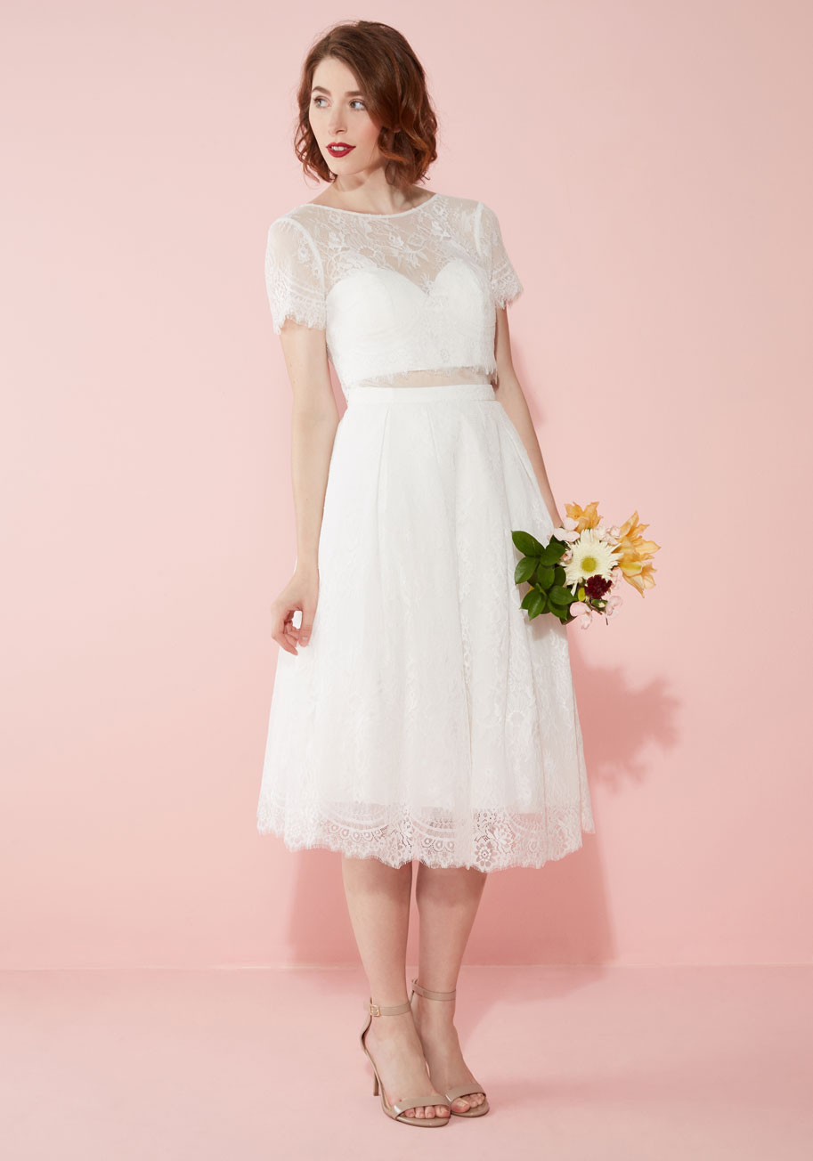 Bride & Joy Tea Length Wedding Dress Under $500