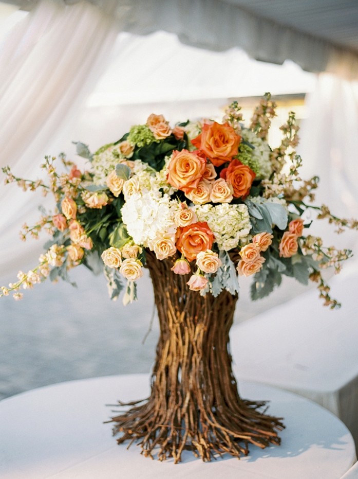 Stunning Orange Wedding Centrepiece