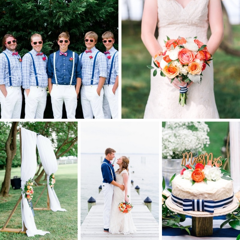 A Vinage Inspired Nautical Wedding in Coral & Navy