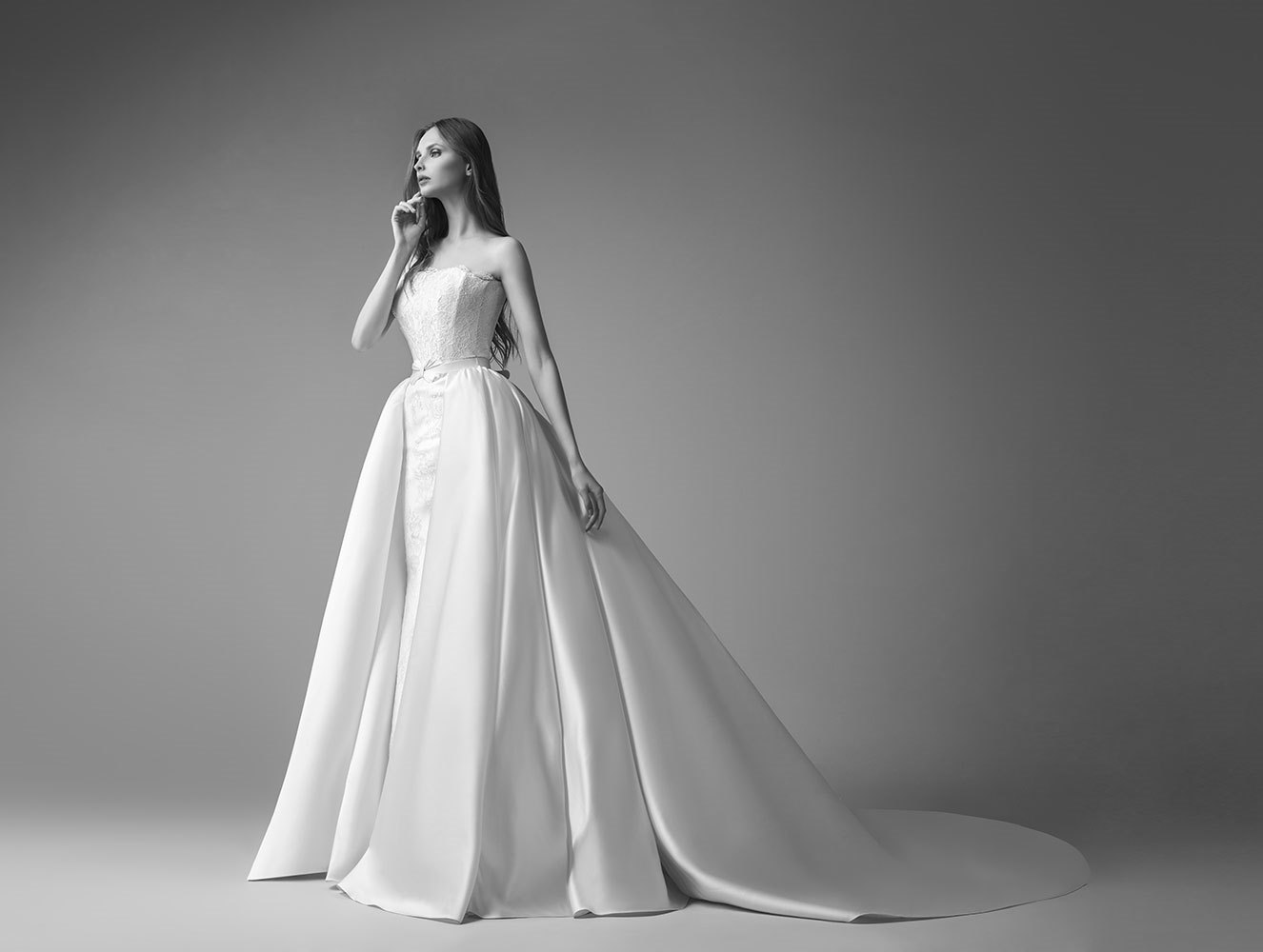 Dramatic Wedding Dress with Overskirt from Saiid Kobeisy's 2017 Collection