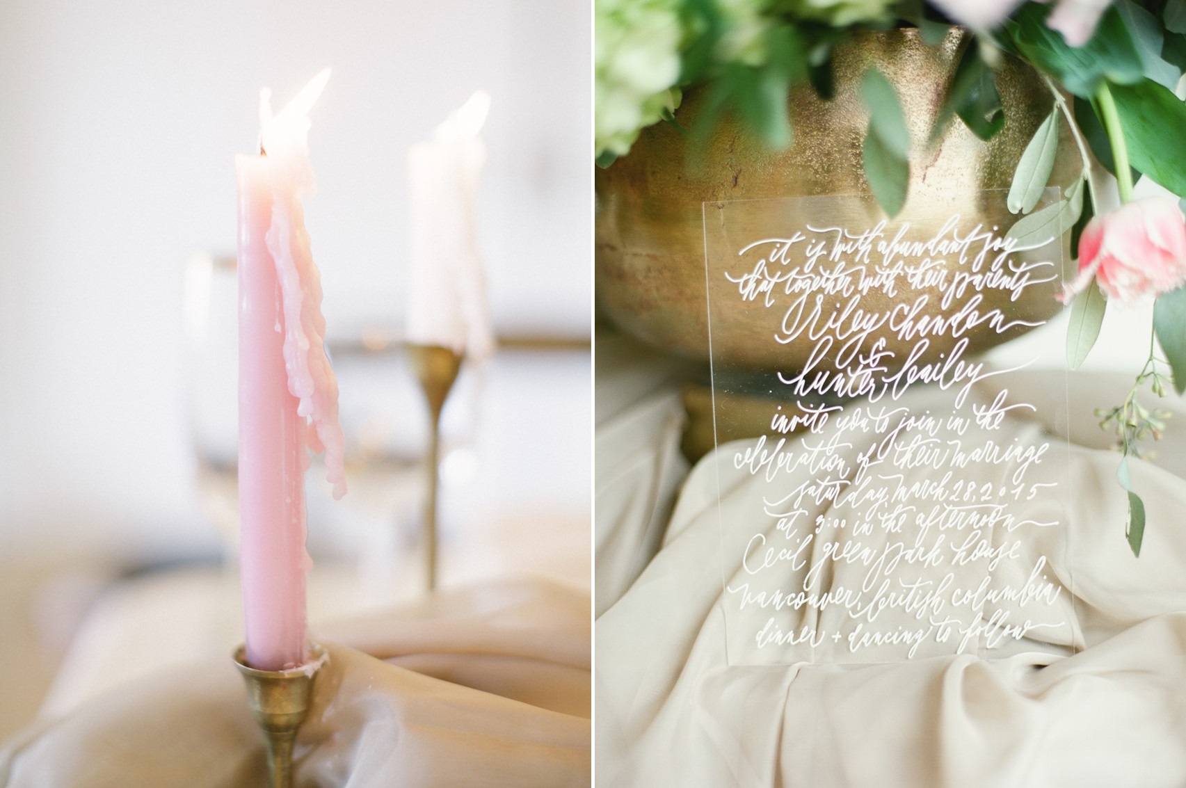 Modern Vintage Calligraphy Wedding Stationery Suite // Photography ~ Artiese Studios || Blush Weddings || Gold Weddings