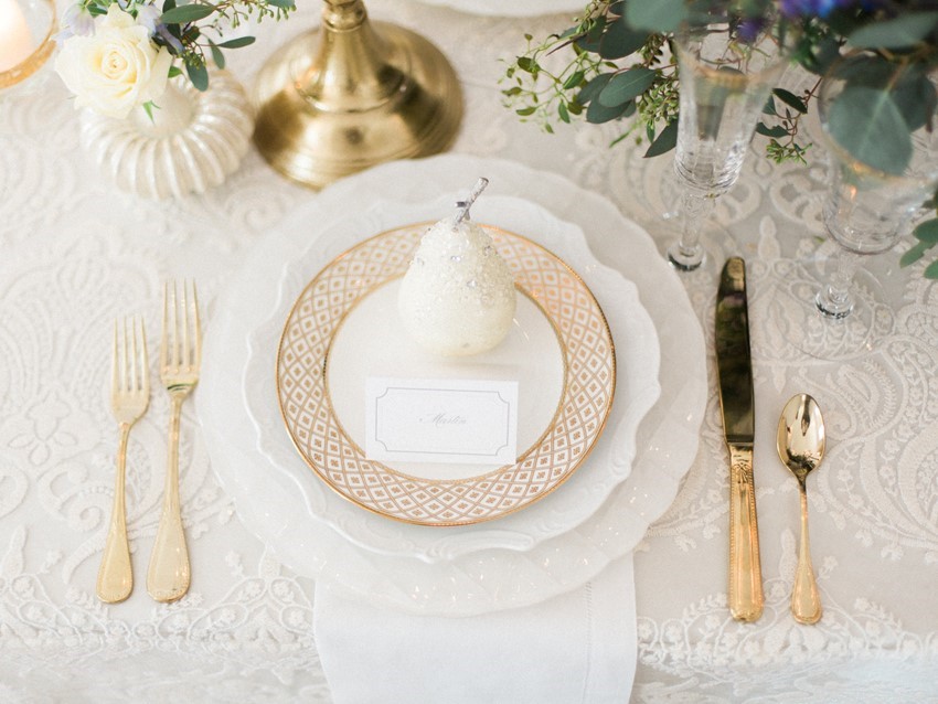 Sparkling Wedding Place Setting // Photography ~ Live View Studios
