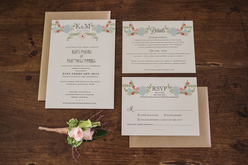 Sweet Floral Wedding Stationery // Photography ~ Meredith Lord Photography