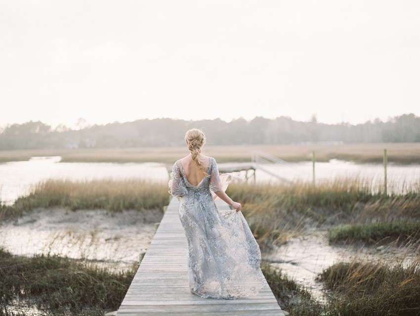 Romantic Blue Wedding Dress \\ Photography - Charla Storey