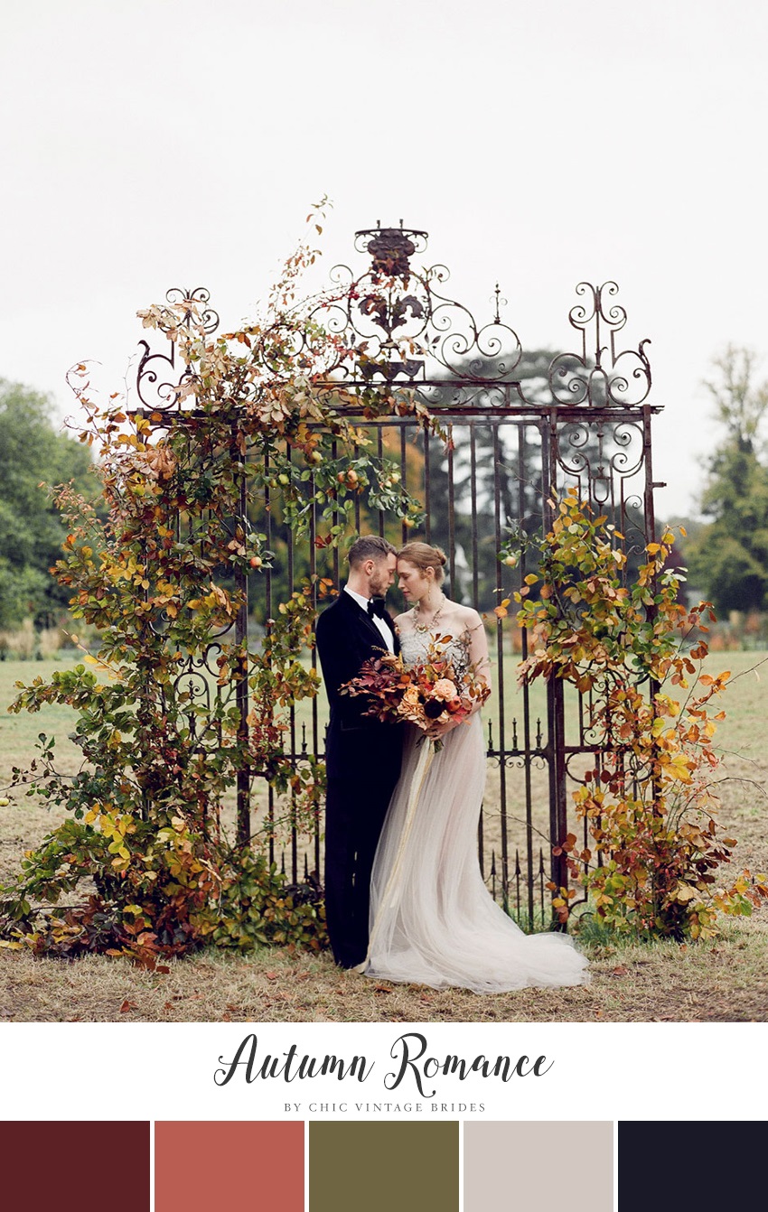 Autumn Romance Fall Wedding Color Palette || Wedding Colours || Fall Wedding Ideas || Modern Vintage Wedding