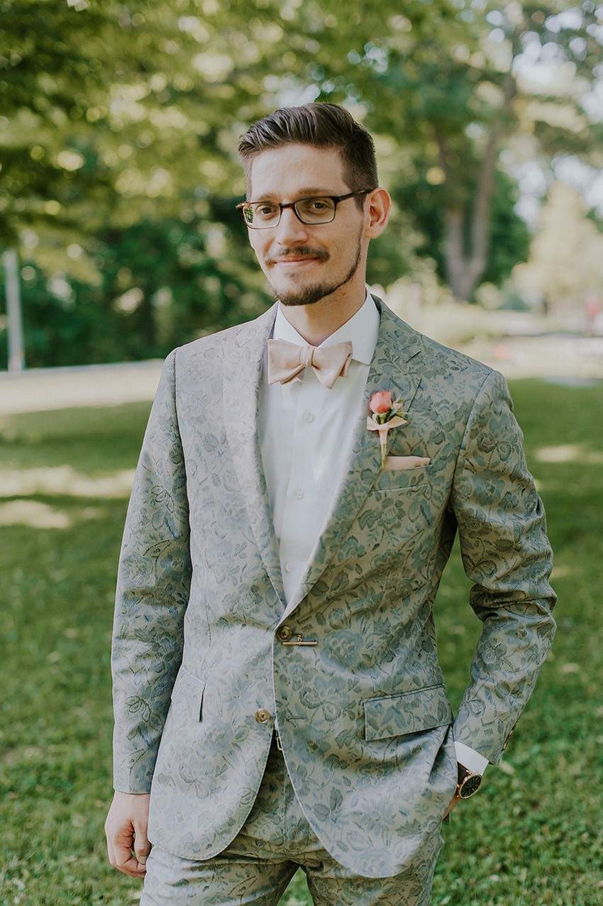 Vintage Inspired Groom in a Floral Suit // Photography ~ Anna Page Photography
