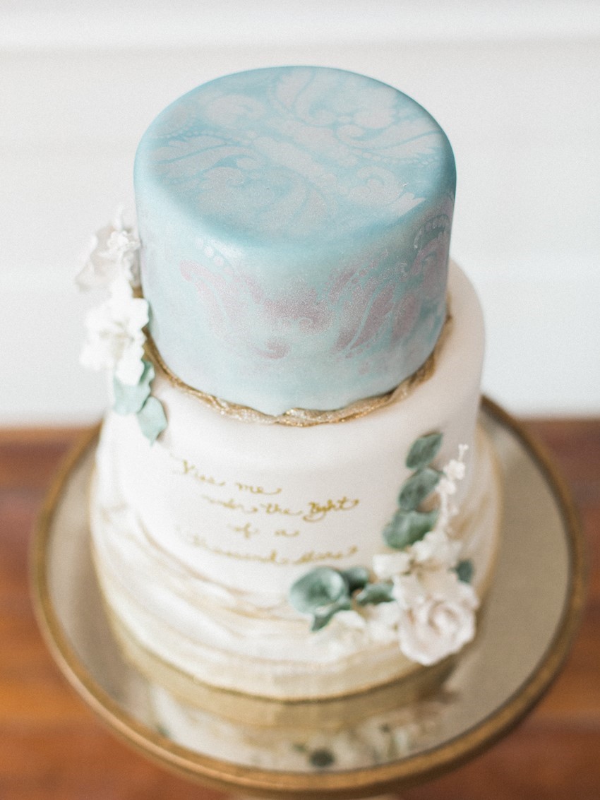 Beautiful Painted Wedding Cake // Photography ~ Live View Studios