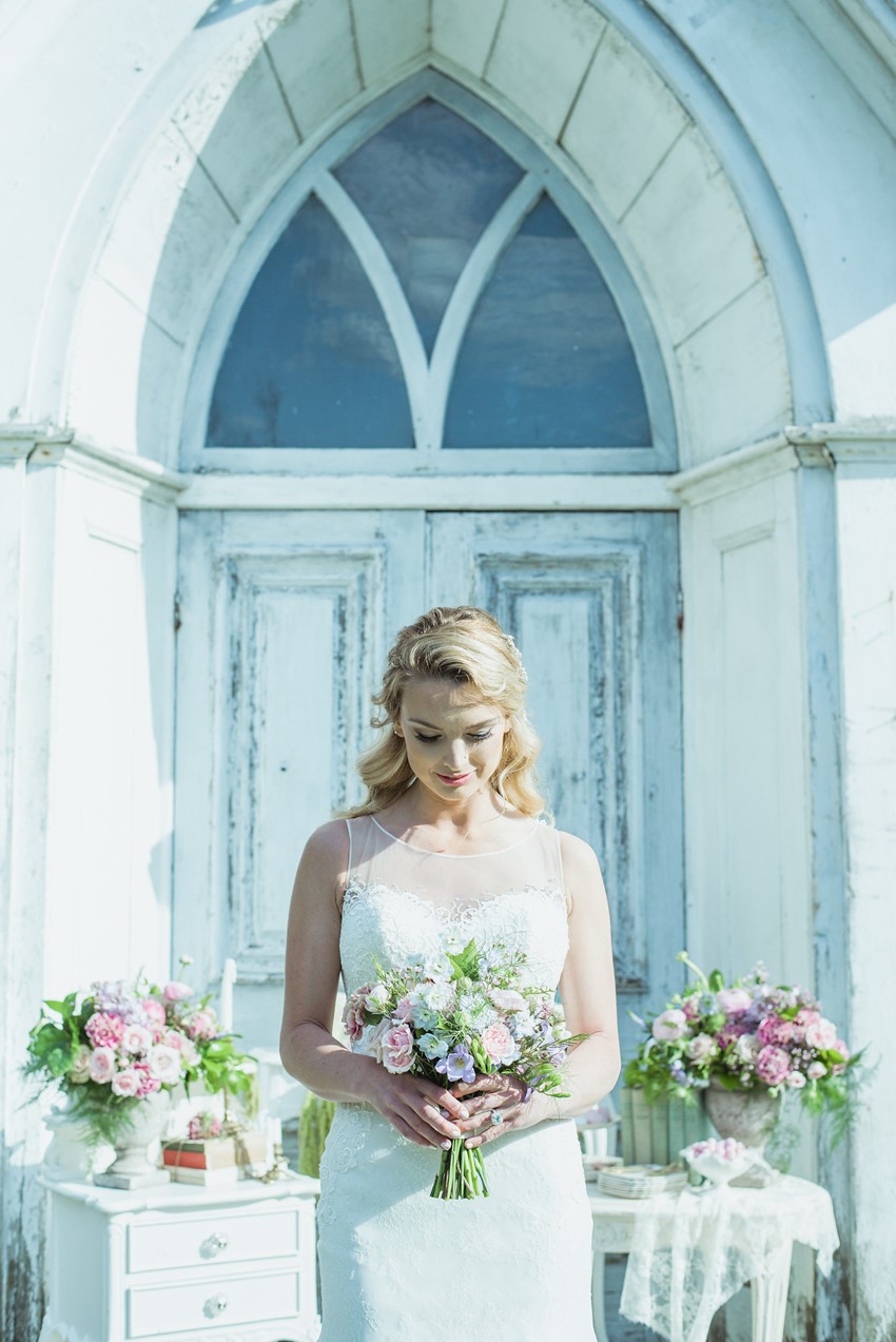 Vintage Inspired Bride Outside a Beautiful Old Chapel // Photography ~ Injoy Imagery