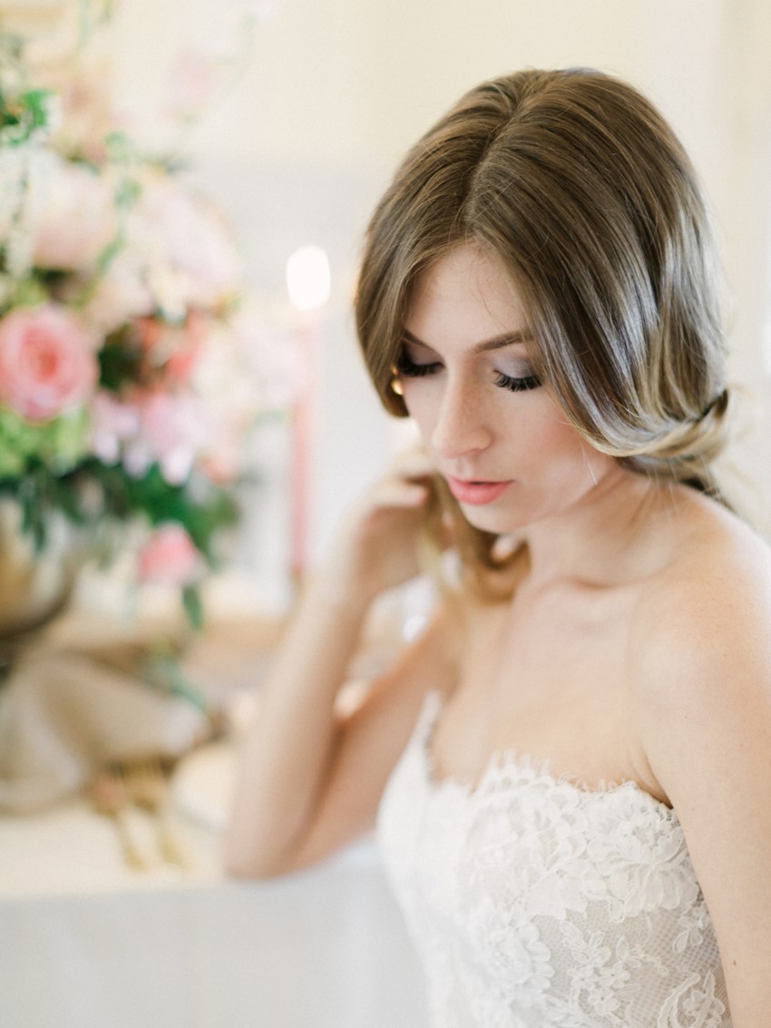 Romantic Bridal Makeup // Photography ~ Artiese Studios || Blush Weddings || Gold Weddings