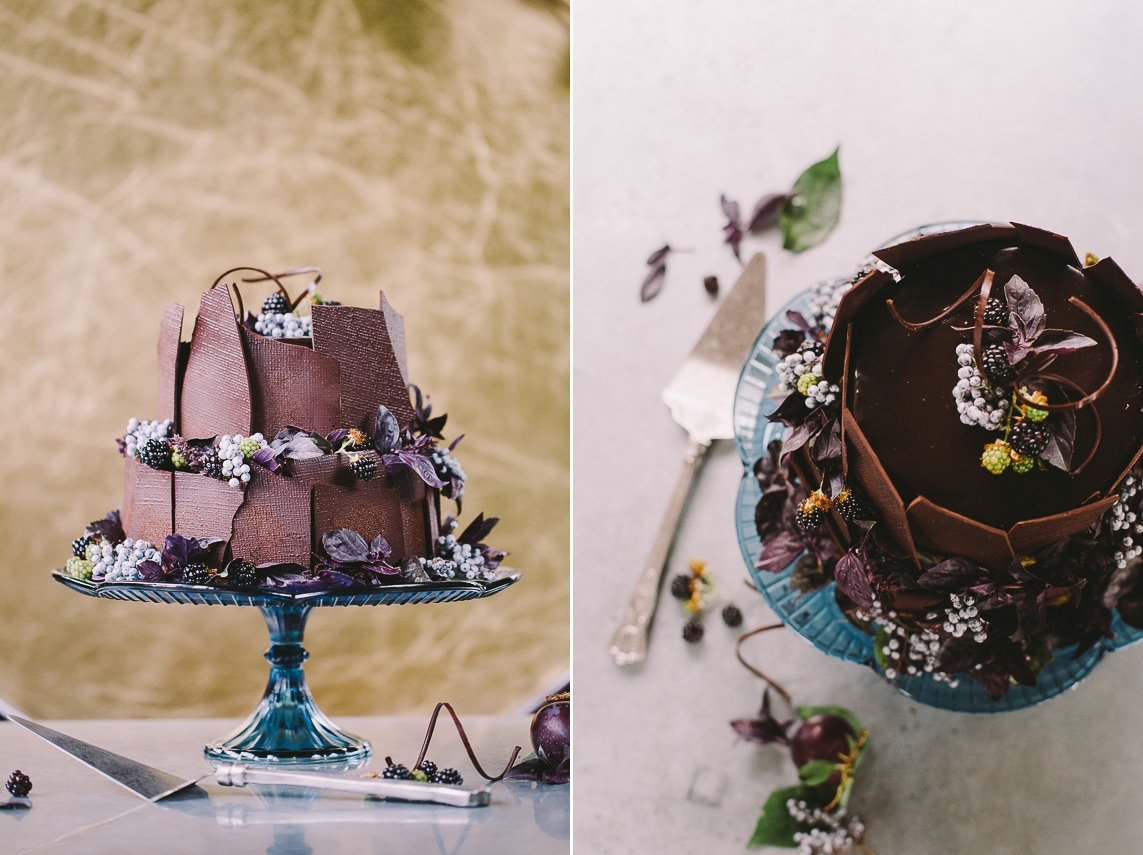 2 Tier Chocolate Shard Wedding Cake