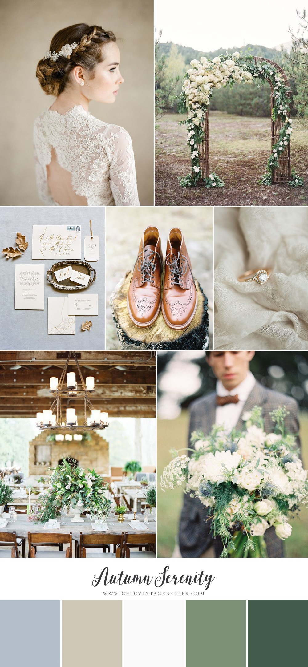 Autumn Blue Wedding Inspiration Board