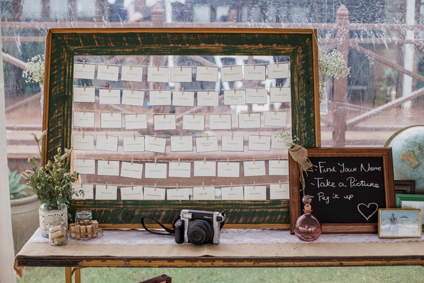 Rustic Vintage Wedding Table Chart // Photography ~ Bless Photography