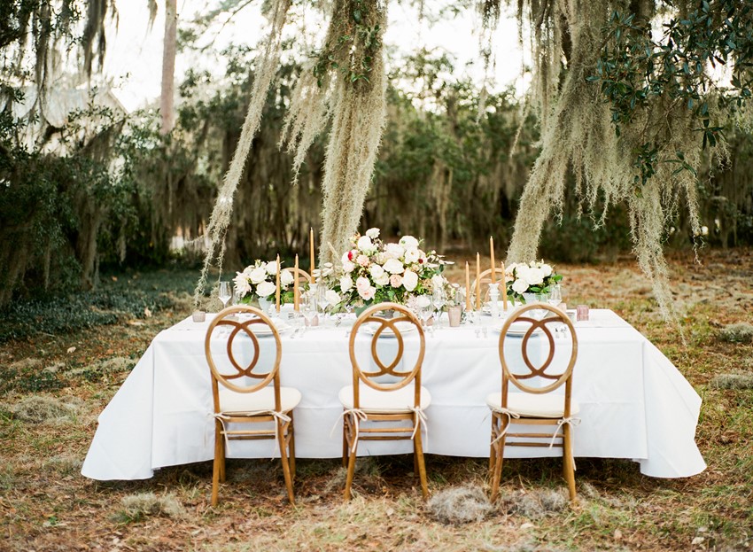 Outdoor Wedding Reception Under Spanish Moss // Photography ~ Eden Willow Photography