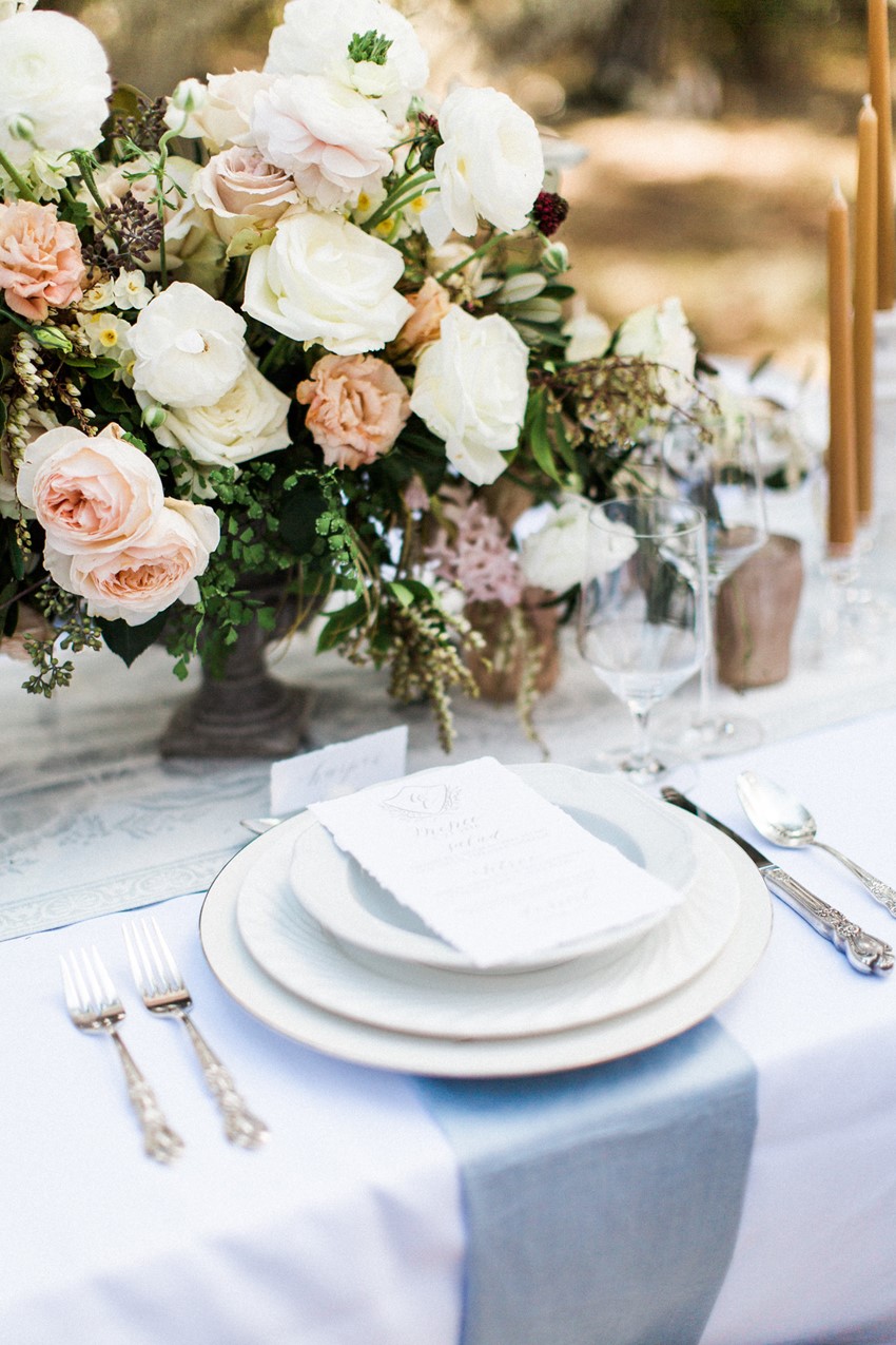 Elegant Vintage Silver Wedding Place Setting // Photography ~ Eden Willow Photography