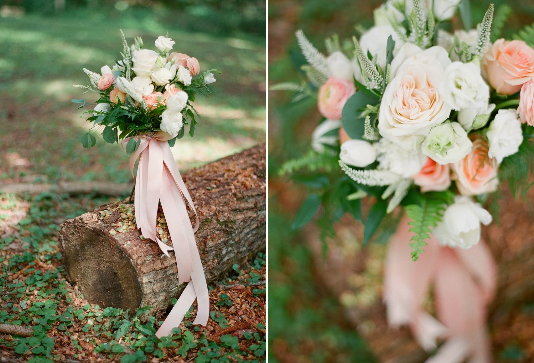 Peach and White Bridal Bouquet // Photography ~ Emily Steffen