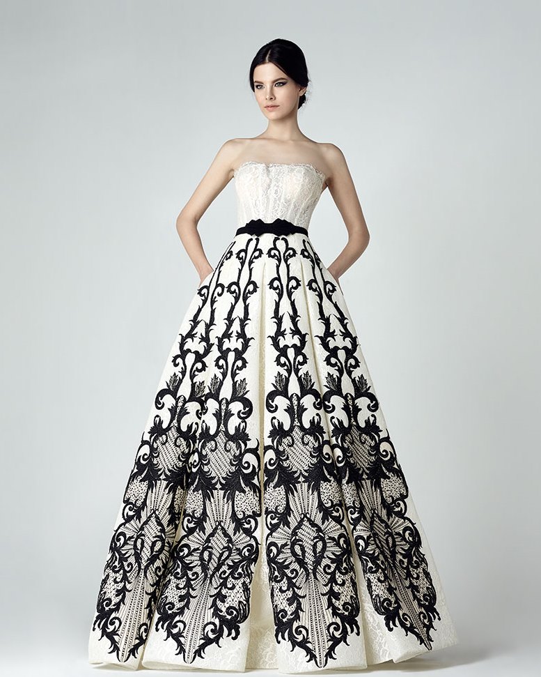 Saiid Kobeisy Black & White Wedding Dress