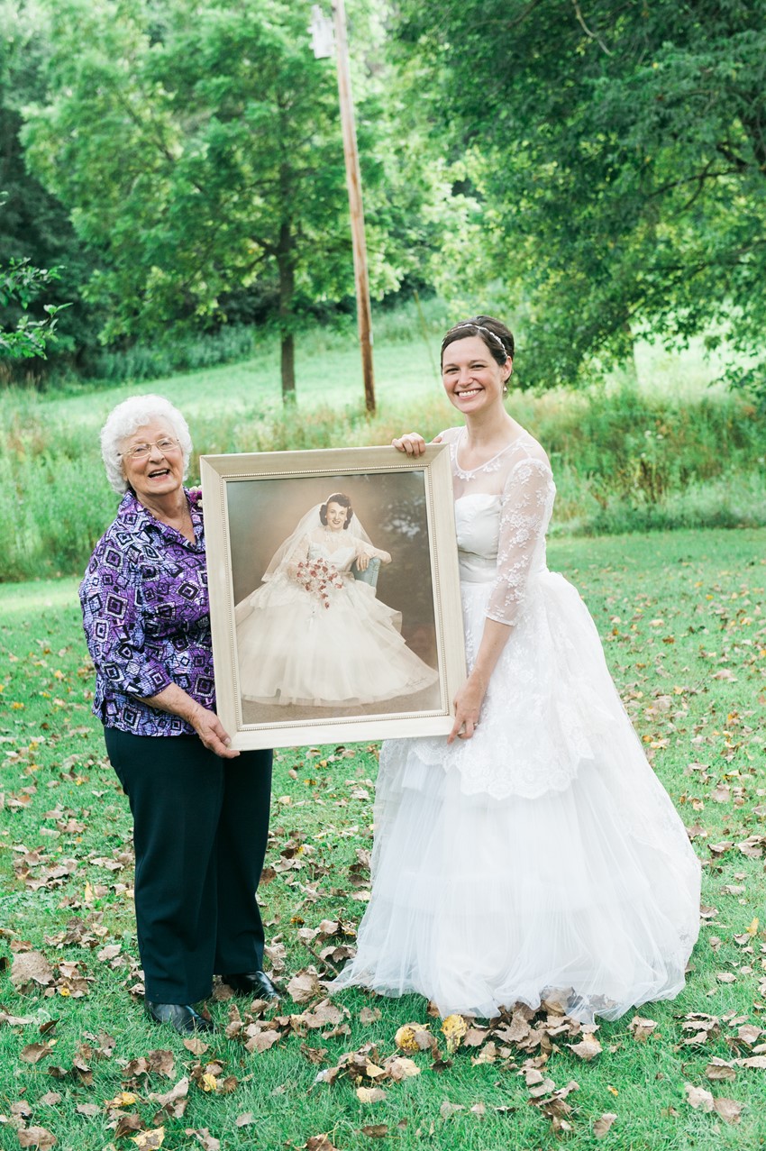Bride wearing her Grandma's Dress with Grandma // Photography ~ Emily Steffen