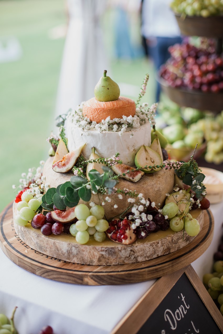 Rustic Vintage Winery Wedding Cheese Tower Cake // Photography ~ Bless Photography