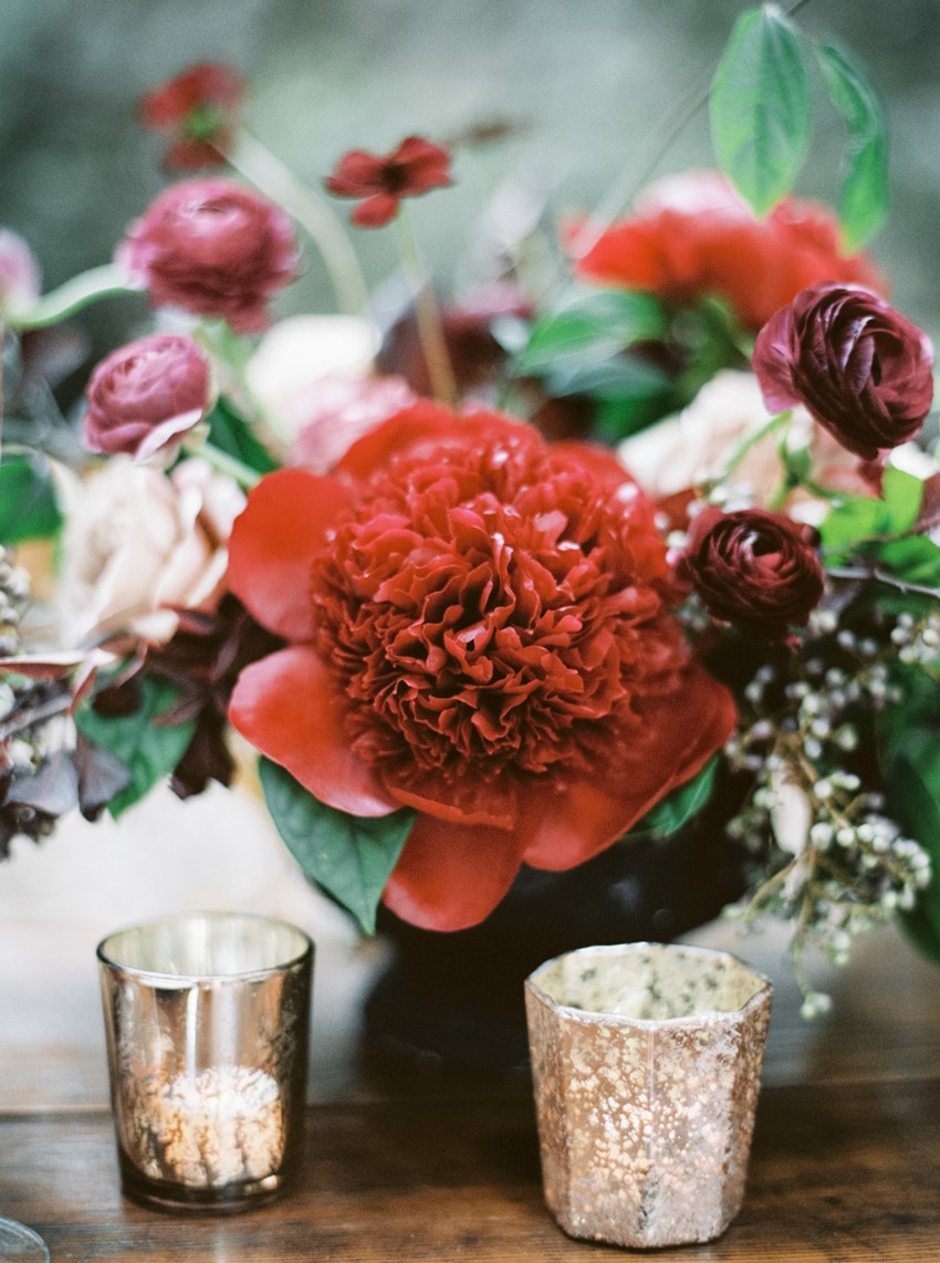 Stunning Red Floral Wedding Centerpiece // Photography ~ Taralynn Lawton