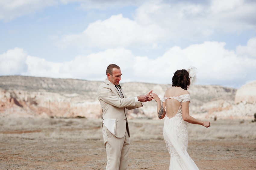 Desert Wedding First Look // Photography ~ Elizabeth Wells Photography
