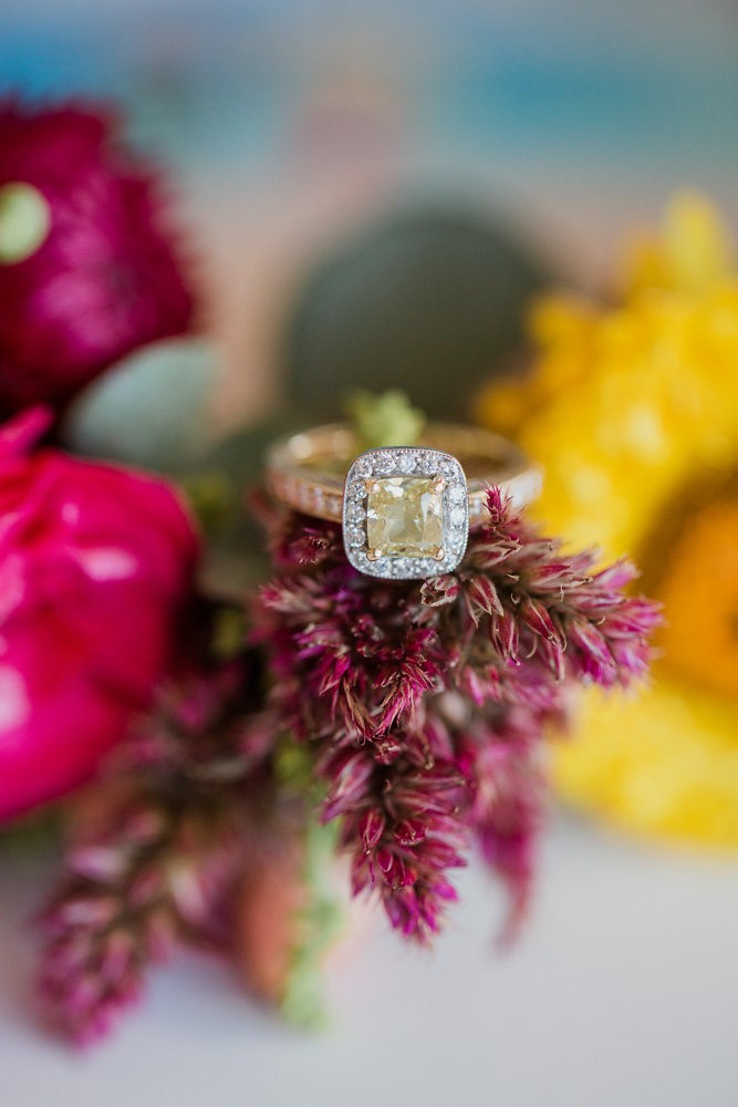 Yellow Diamond Halo Engagement Ring // Photography ~ Bless Photography