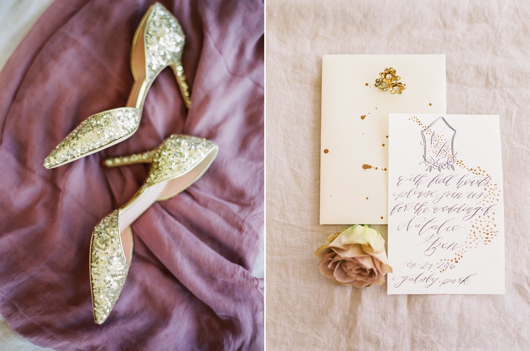 Glamorous Gold Bridal Shoes // Photography ~ CJK Visuals