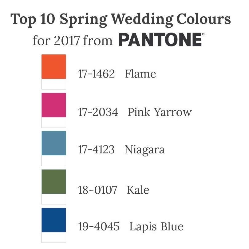 Top 10 Spring Wedding Colours for 2017 from Pantone - Part II