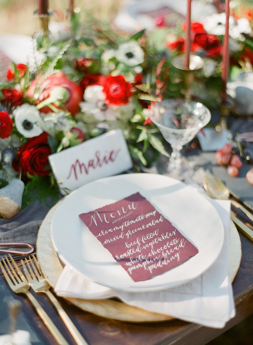 Winter Wedding Place Setting // Photography ~ Heather Roth Fine Art Photography 