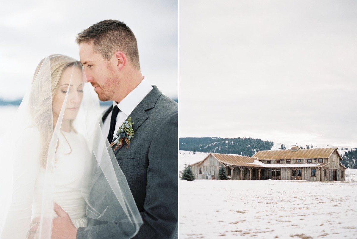 Barn Holiday Wedding in the Snow // Photography ~ Rebecca Hollis Photography