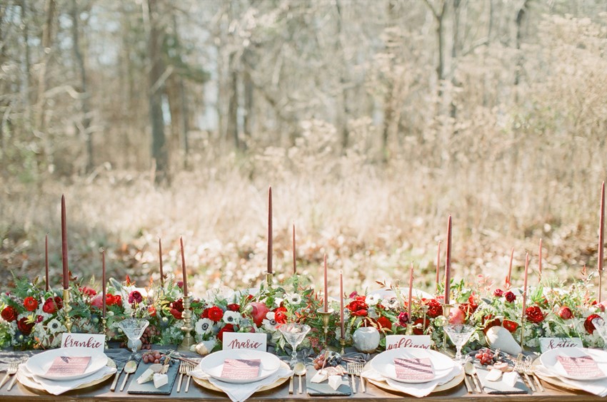 Holiday Wedding Place Setting // Photography ~ Heather Roth Fine Art Photography 