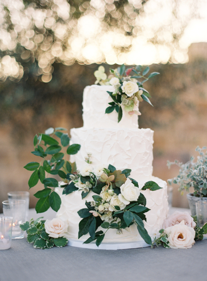 Greenery Decorated Wedding Cake