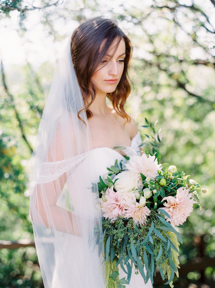 Blush & White Spring Garden Bridal Bouquet