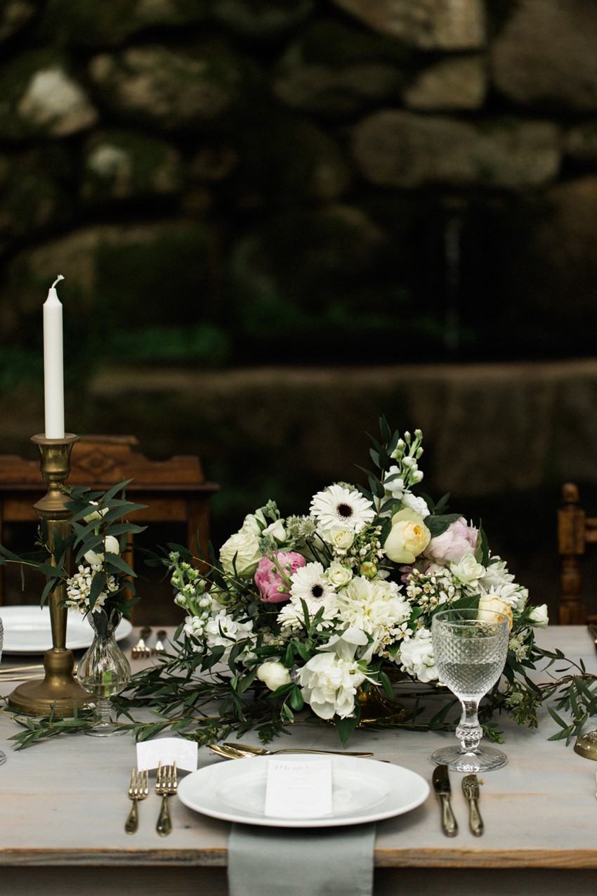 Vintage Woodland Wedding Tablescape
