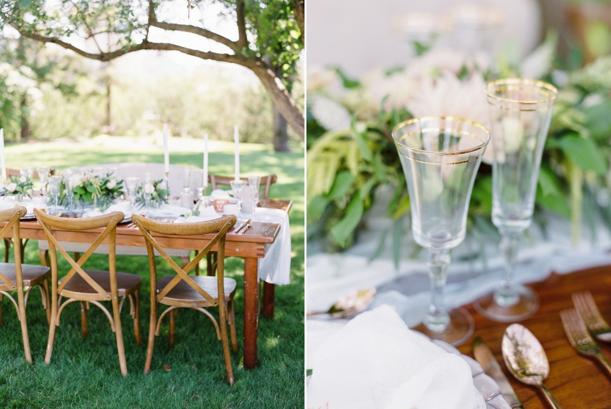 Sophisticated Spring Garden Wedding Place Setting & Tablescape