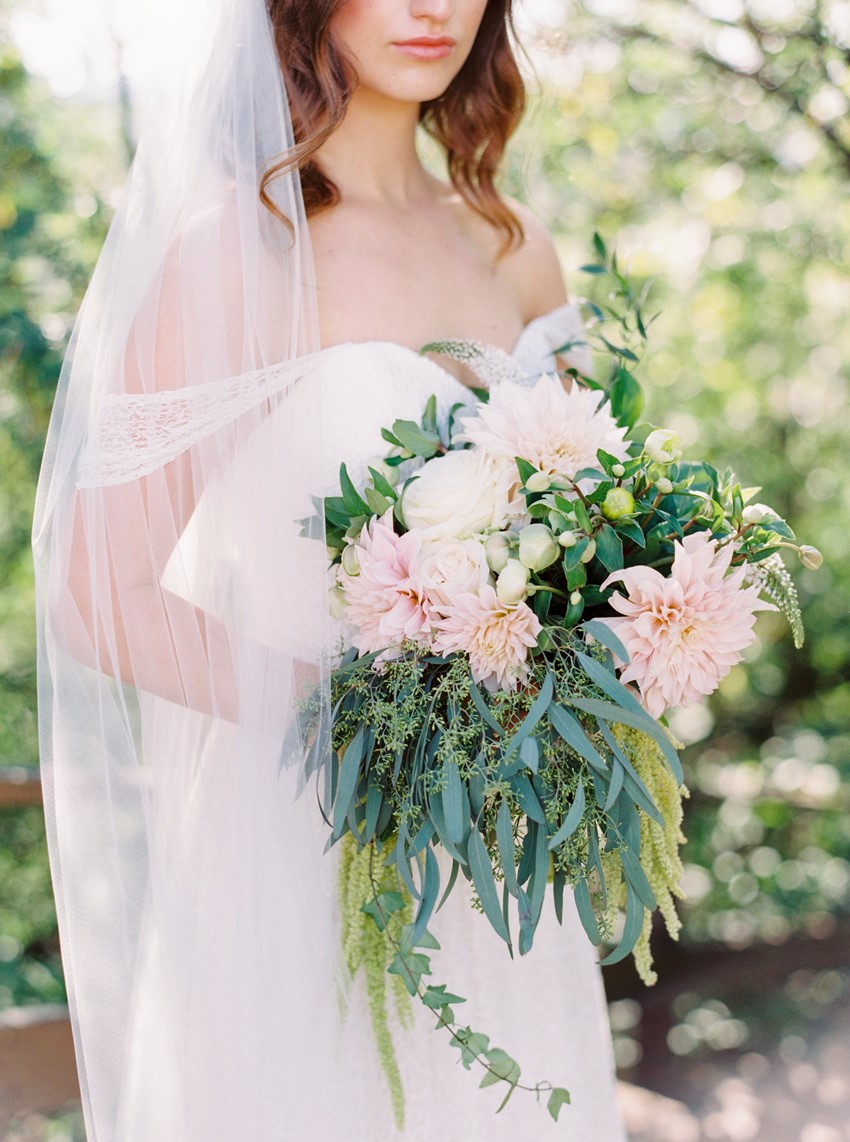 Blush & White Spring Garden Bridal Bouquet