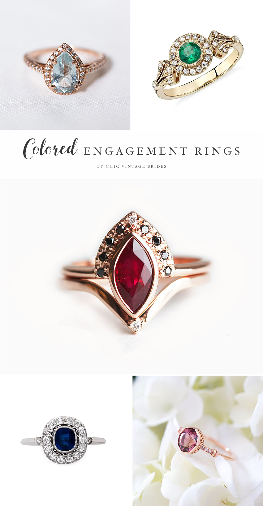 Exquisite Colored Stone Engagement Rings