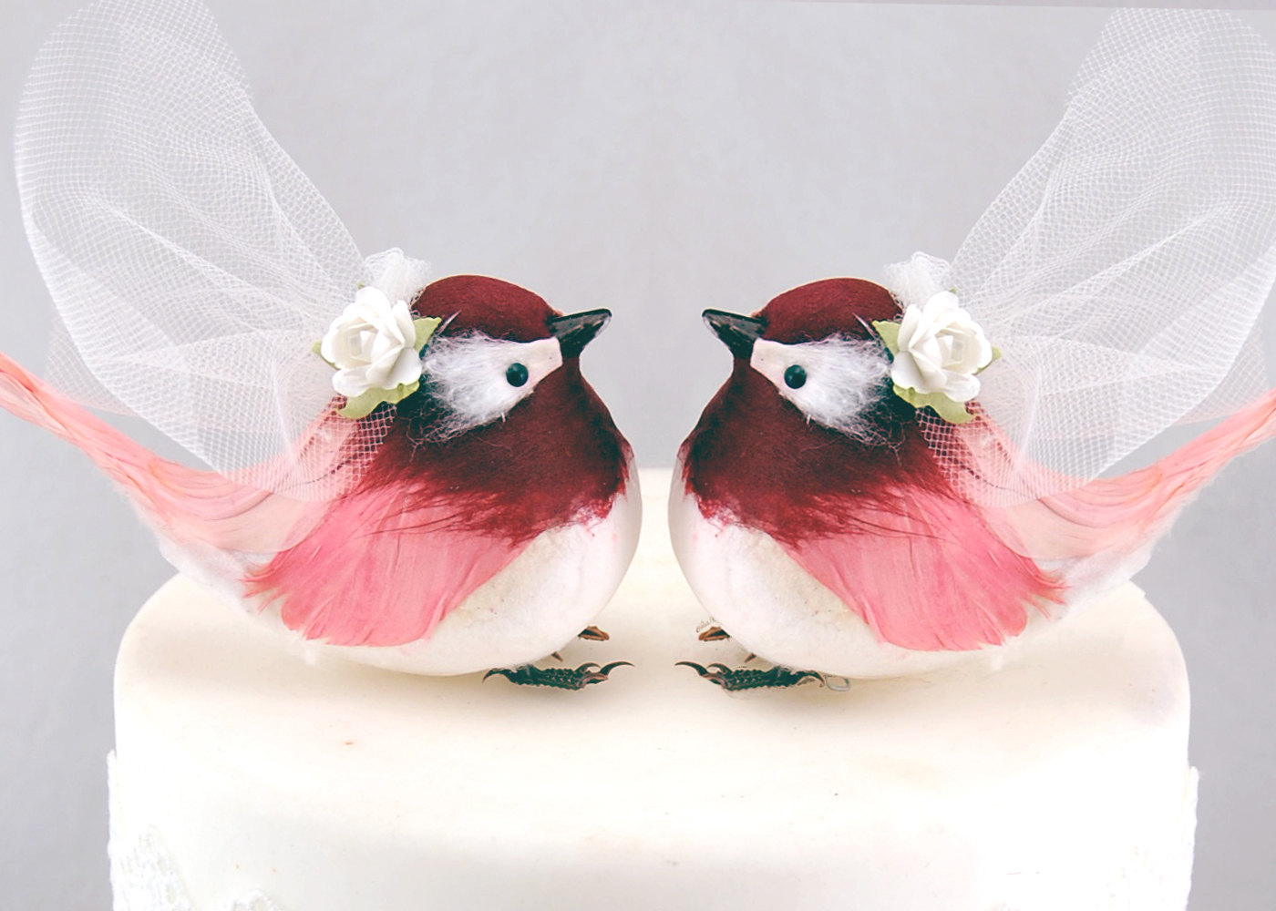 Garnet Bird Wedding Cake Topper