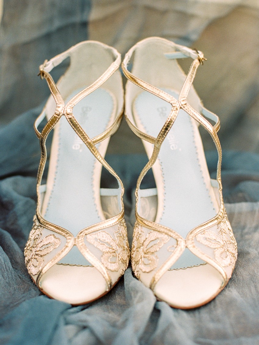 Gold Lace Bridal Shoes