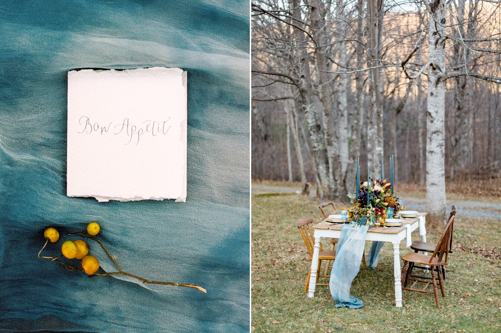 Wedding Calligraphy Stationery & Winter Tablescape