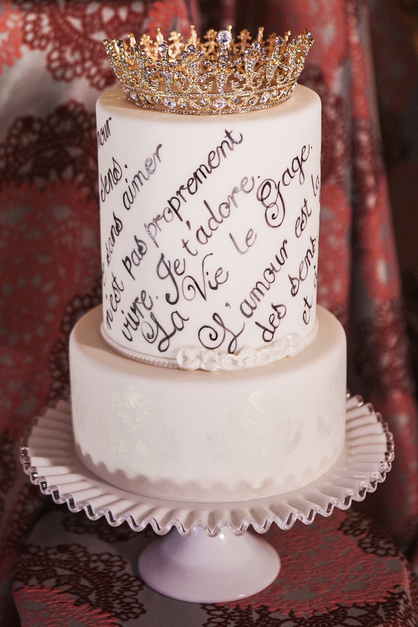 Romantic Painted Valentines Wedding Cake