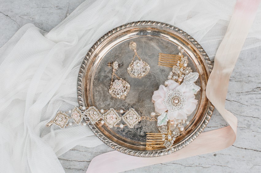 Delicate Floral Bridal Accessories from Edera Jewelry