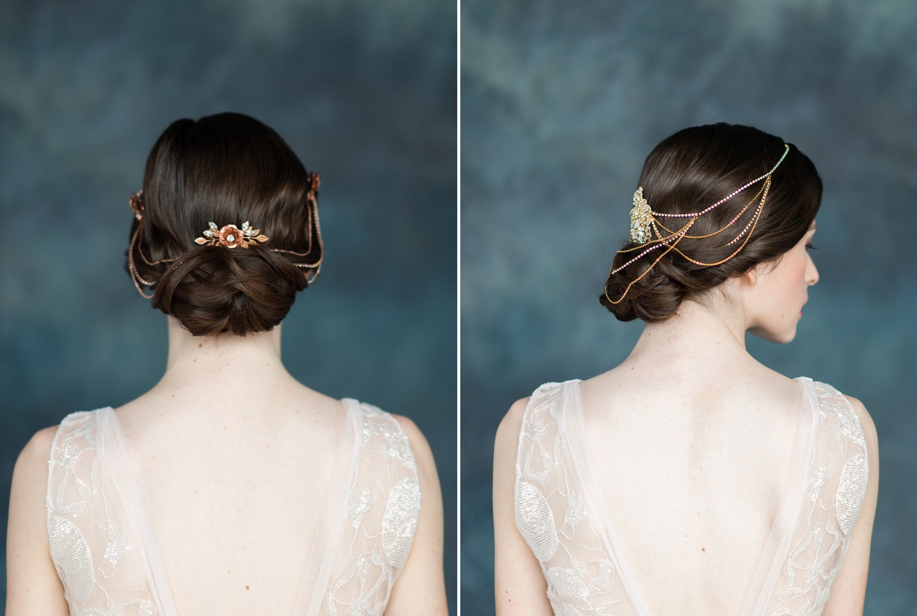Meredith & Violet Rose Gold Bridal Hair Adornments